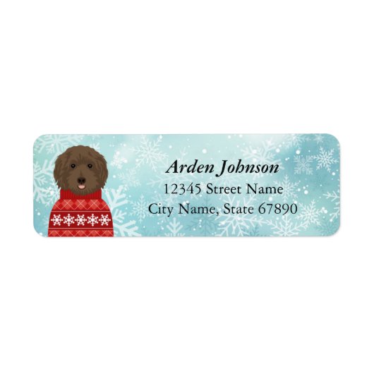 Labradoedle Return Address Labels (Voorkant)