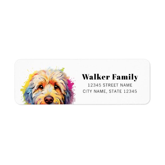 Labradoedle Return Address Labels (Voorkant)