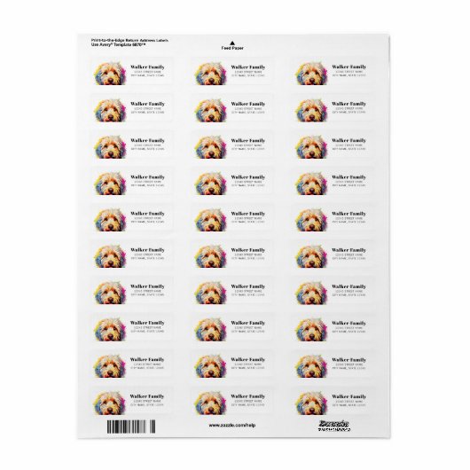 Labradoedle Return Address Labels (Full Sheet)