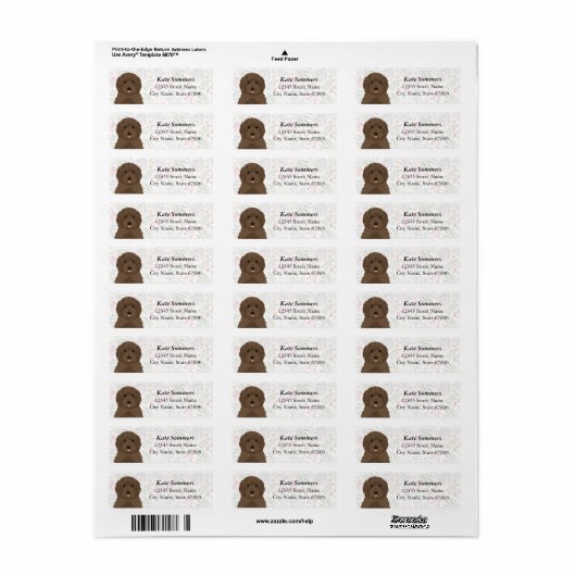 Labradoedle Return Address Labels (Full Sheet)