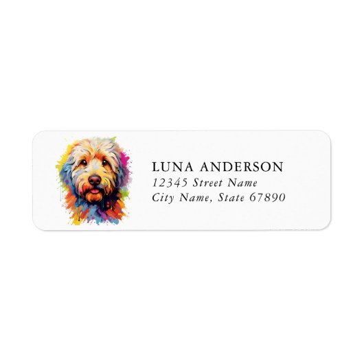 Labradoedle Return Address Labels (Voorkant)