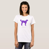 Labradoedle T-shirt (paars silhouet) (Voorkant volledig)