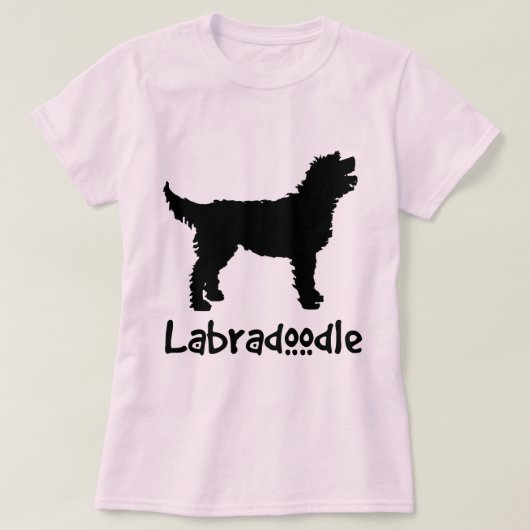 Labradoedle w/ Cool Text (zwart) T-shirt (Design voorkant)