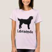 Labradoedle w/ Cool Text (zwart) T-shirt (Voorkant)