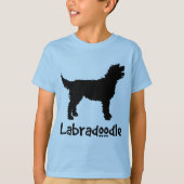 Labradoedle w/ Cool Text (zwart) T-shirt (Voorkant)