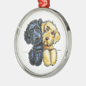 Labradoedles Black Yellow Up Metalen Ornament (Links)