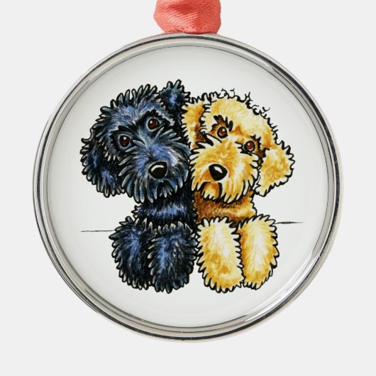 Labradoedles Black Yellow Up Metalen Ornament (Voorkant)