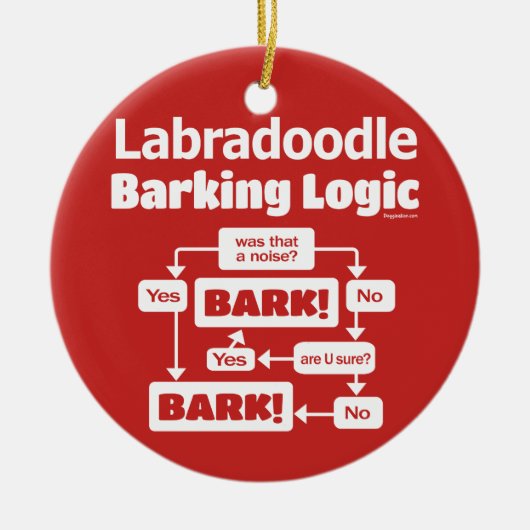 Labradole Barking Logic Keramisch Ornament (Voorkant)