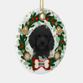 Labradole Dog Kerstmis Cute Dog Cookie Wreath Keramisch Ornament (Rechts)