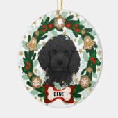 Labradole Dog Kerstmis Cute Dog Cookie Wreath Keramisch Ornament (Links)