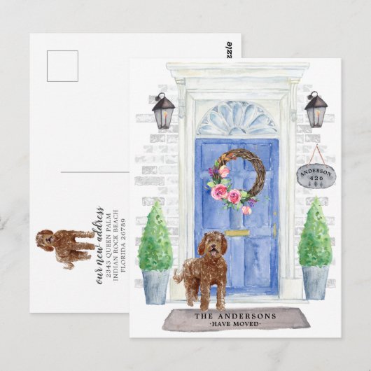 Labradole Moving Announcement Briefkaart (Voorkant / Achterkant)