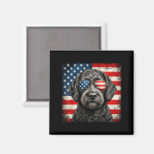 Labradoodle 4 juli Amerikaanse vlag hond Magneet (Voorkant / Achterkant)
