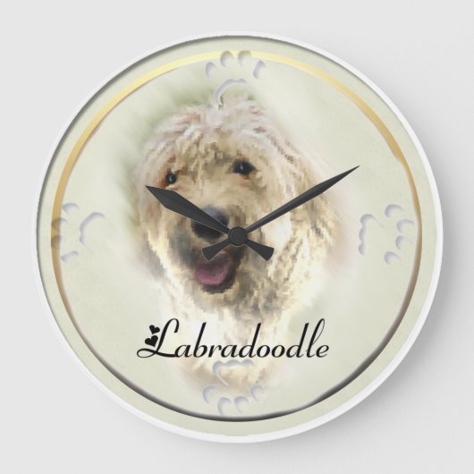 Labradoodle Art Gifts Grote Klok (Voorkant)