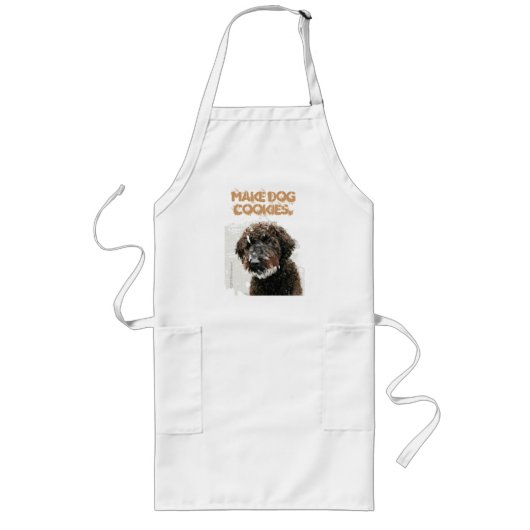 Labradoodle ART 'maak hondenkoekjes' Apron Lang Schort (Voorkant)