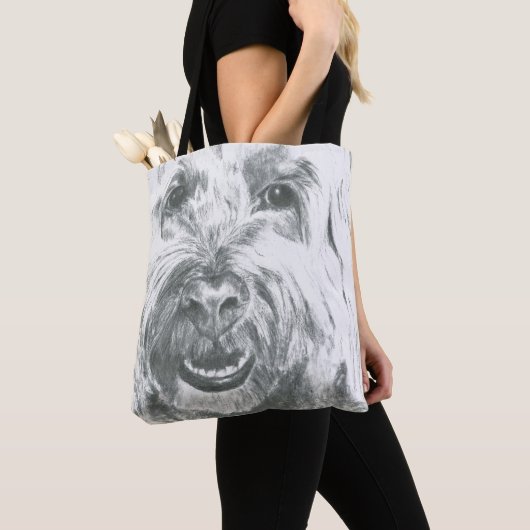 Labradoodle Art Zwart-wit Schattige Tote Bag (Dichtbij)