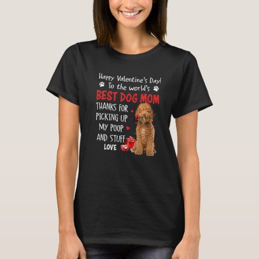Labradoodle Best Dog Mom Valentines Day Funny Pupp T-shirt (Voorkant)