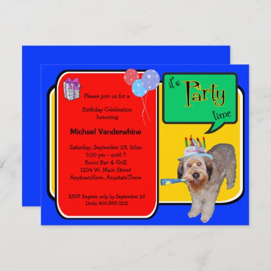 Labradoodle Birthday Barker Kaart (Voorkant / Achterkant)