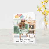 Labradoodle Birthday Card Persoonlijk Kaart (Gele Bloem)