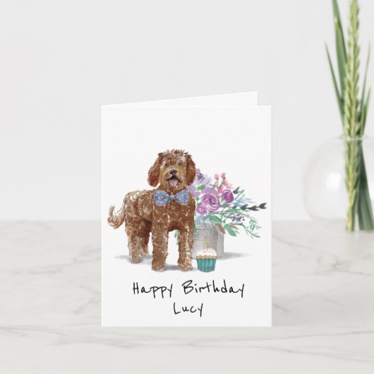 Labradoodle Birthday Card Persoonlijk Kaart (Voorkant)