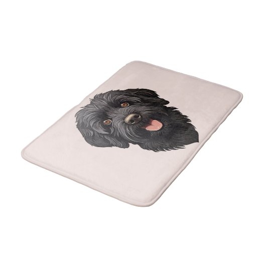 Labradoodle Black Dog Badmat (Gekanteld)