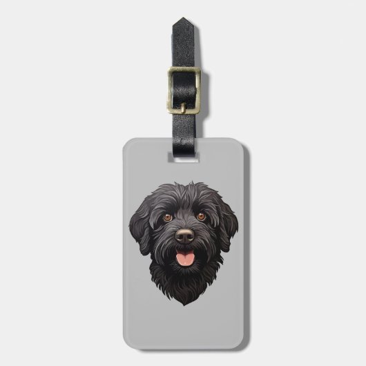Labradoodle Black Dog Bagagelabel (Voorkant verticaal)