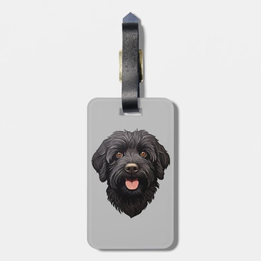 Labradoodle Black Dog Bagagelabel (Achterkant verticaal)