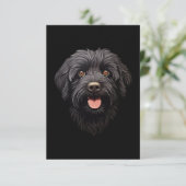 Labradoodle Black Dog Bedankkaart (Staand voorkant)
