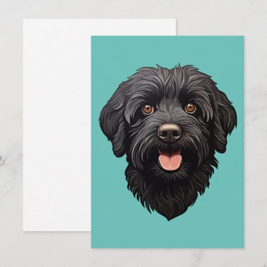 Labradoodle Black Dog Bedankkaart (Voorkant / Achterkant)