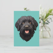 Labradoodle Black Dog Bedankkaart (Staand voorkant)