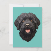 Labradoodle Black Dog Bedankkaart (Voorkant)