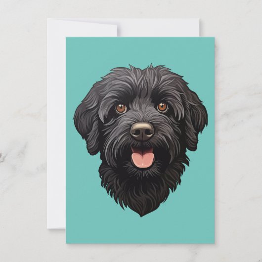 Labradoodle Black Dog Bedankkaart (Voorkant)