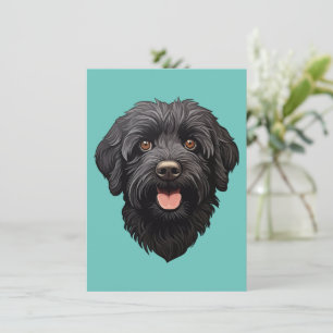 Labradoodle Black Dog Bedankkaart