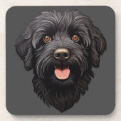 Labradoodle Black Dog Bier Onderzetter (Voorkant)