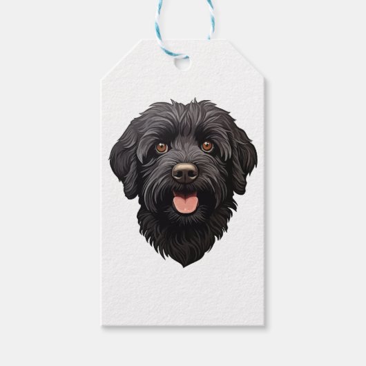 Labradoodle Black Dog Cadeaulabel (Voorkant)