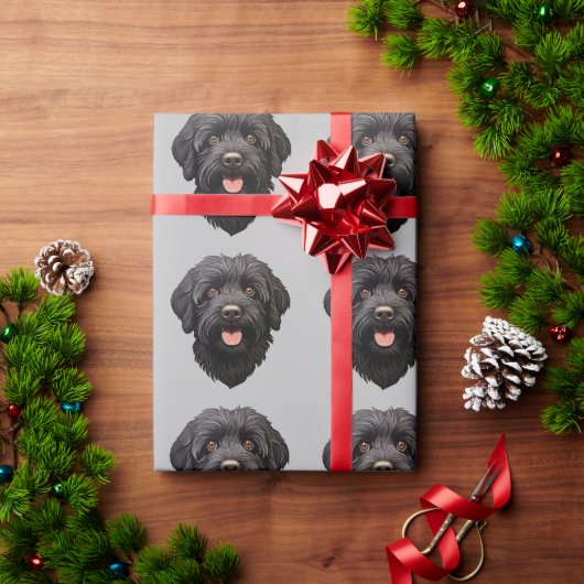 Labradoodle Black Dog Cadeaupapier (Feestdagen Geschenken)