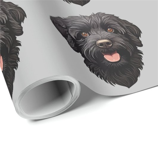 Labradoodle Black Dog Cadeaupapier (Rol Hoek)