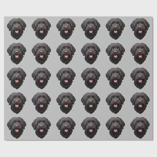 Labradoodle Black Dog Cadeaupapier (Vlak)