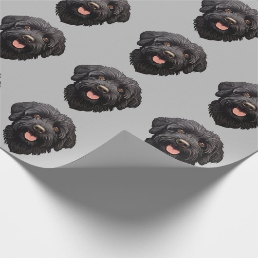 Labradoodle Black Dog Cadeaupapier (Hoek)