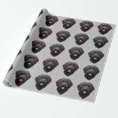 Labradoodle Black Dog Cadeaupapier (Uitgerold)