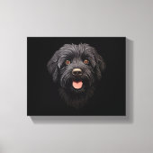 Labradoodle Black Dog Canvas Afdruk (Voorkant)