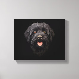 Labradoodle Black Dog Canvas Afdruk