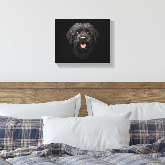 Labradoodle Black Dog Canvas Afdruk (Insitu (Slaapkamer))