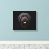 Labradoodle Black Dog Canvas Afdruk (Insitu (Houten vloer))