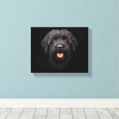 Labradoodle Black Dog Canvas Afdruk (Insitu (Houten vloer))