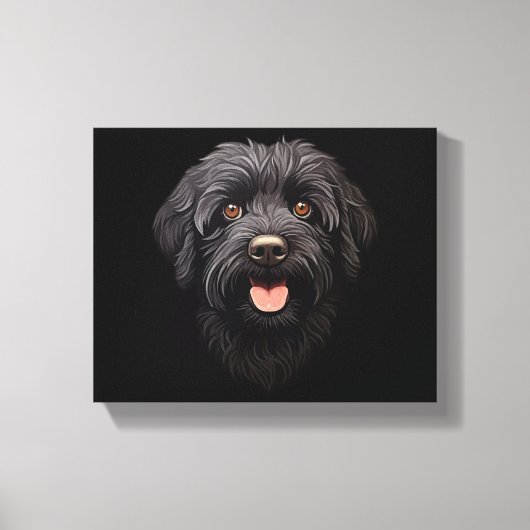Labradoodle Black Dog Canvas Afdruk (Voorkant)