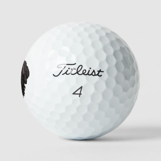 Labradoodle Black Dog Golfballen (Logo)