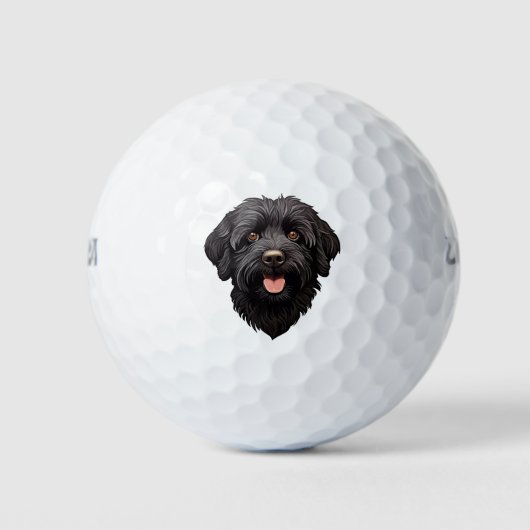 Labradoodle Black Dog Golfballen (Voorkant)