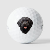 Labradoodle Black Dog Golfballen (Voorkant)