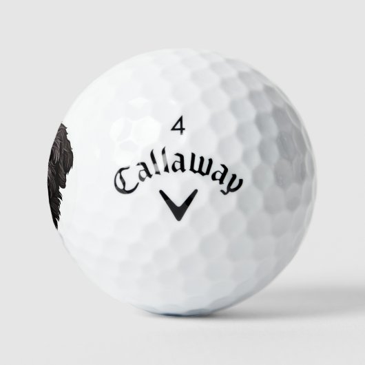 Labradoodle Black Dog Golfballen (Logo)