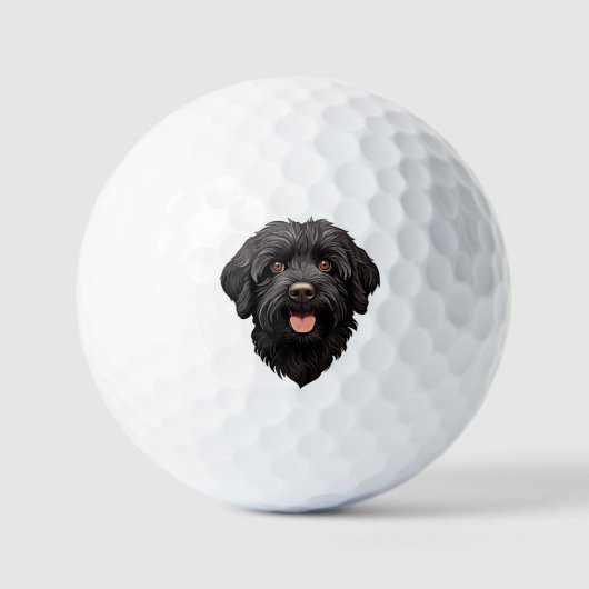 Labradoodle Black Dog Golfballen (Voorkant)